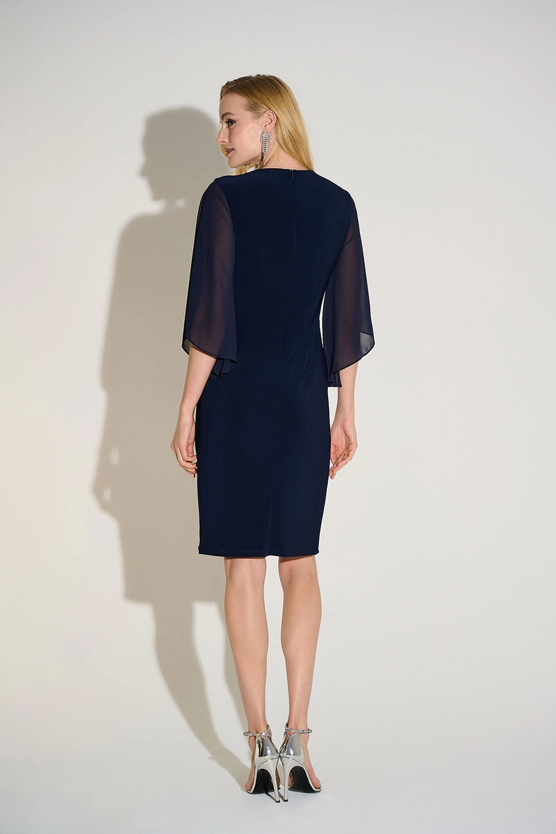 Joseph Ribkoff Silky Knit & Chiffon Sheath Dress Jr253728