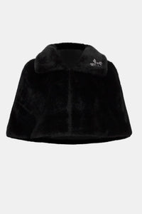 Joseph Ribkoff  Faux Fur Cape with Crystal Brooch Jr253749