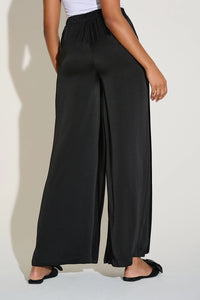 Joseph Ribkoff Satin Wide Leg Pants with Front Overlay Jr253788
