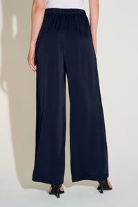 Joseph Ribkoff Satin Wide Leg Pants with Front Overlay Jr253788