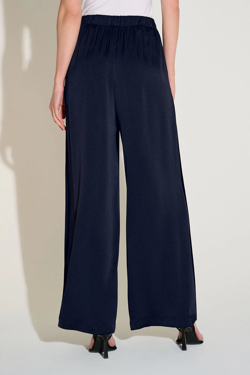 Joseph Ribkoff Satin Wide Leg Pants with Front Overlay Jr253788