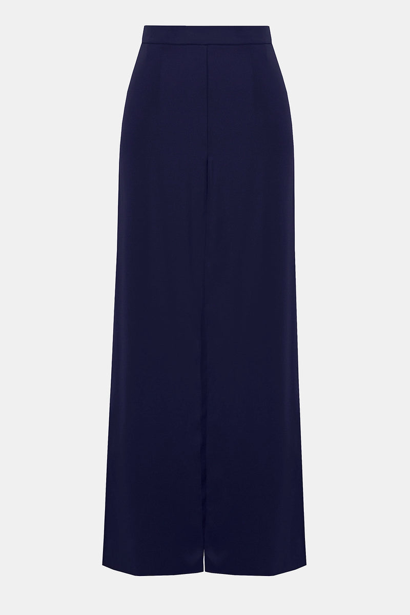 Joseph Ribkoff Satin Wide Leg Pants with Front Overlay Jr253788