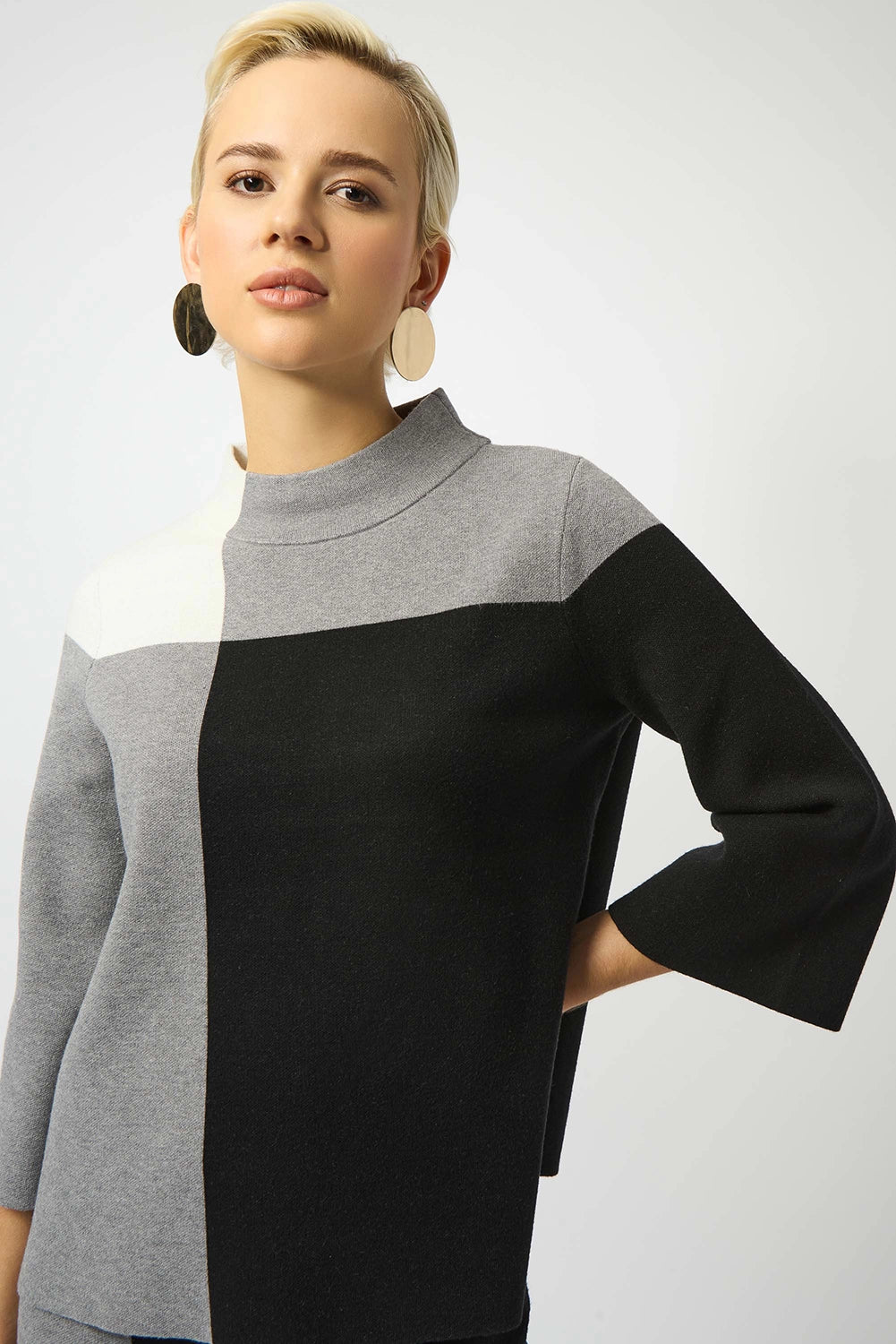 Joseph Ribkoff Jacquard Sweater Colour Block Pullover Jr253907