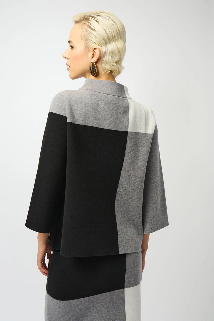 Joseph Ribkoff Jacquard Sweater Colour Block Pullover Jr253907