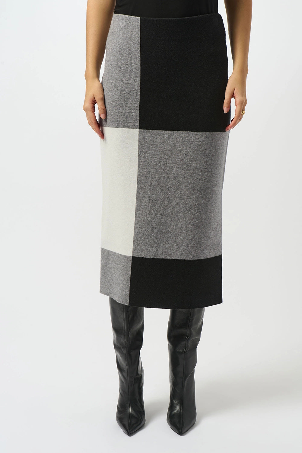 Joseph Ribkoff Jacquard Sweater Colour Block Skirt Jr253908