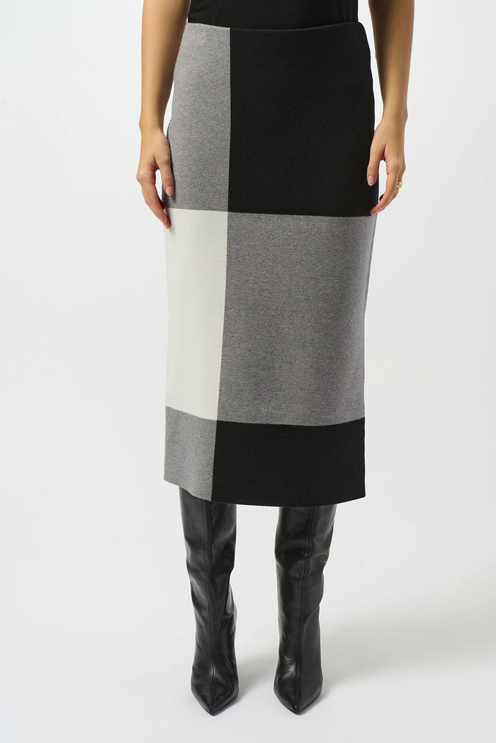 Joseph Ribkoff Jacquard Sweater Colour Block Skirt Jr253908