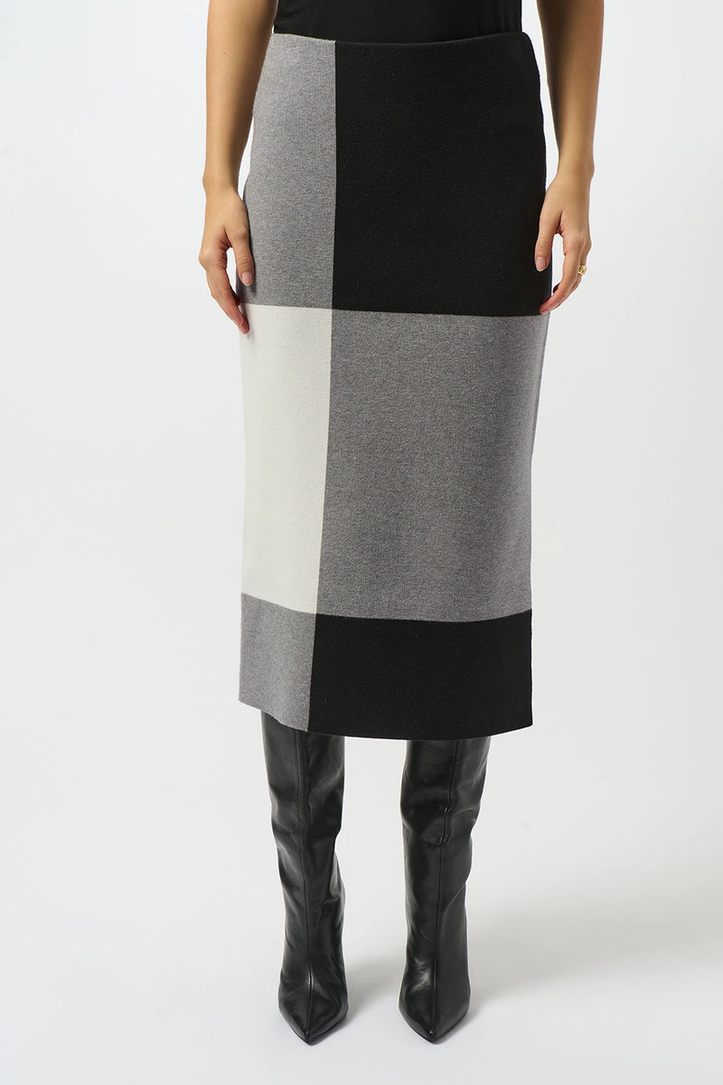 Joseph Ribkoff Jacquard Sweater Colour Block Skirt Jr253908