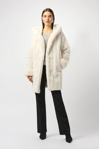 Joseph Ribkoff Faux Fur Reversible Hooded Coat Jr253926