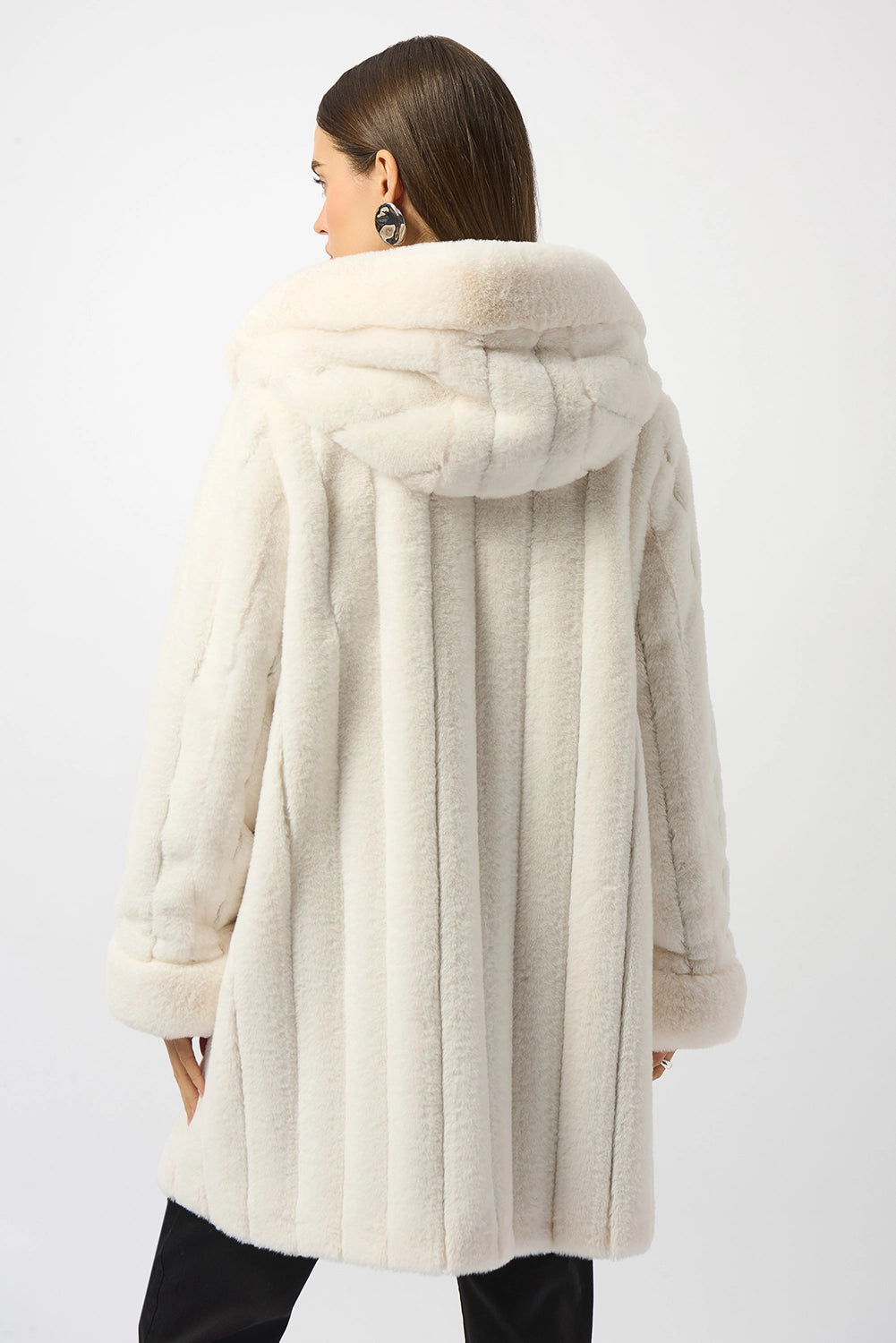 Joseph Ribkoff Faux Fur Reversible Hooded Coat Jr253926