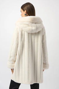 Joseph Ribkoff Faux Fur Reversible Hooded Coat Jr253926