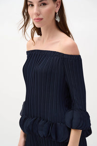 Joseph Ribkoff Georgette Off Shoulder Pleated Top Jr253939S26