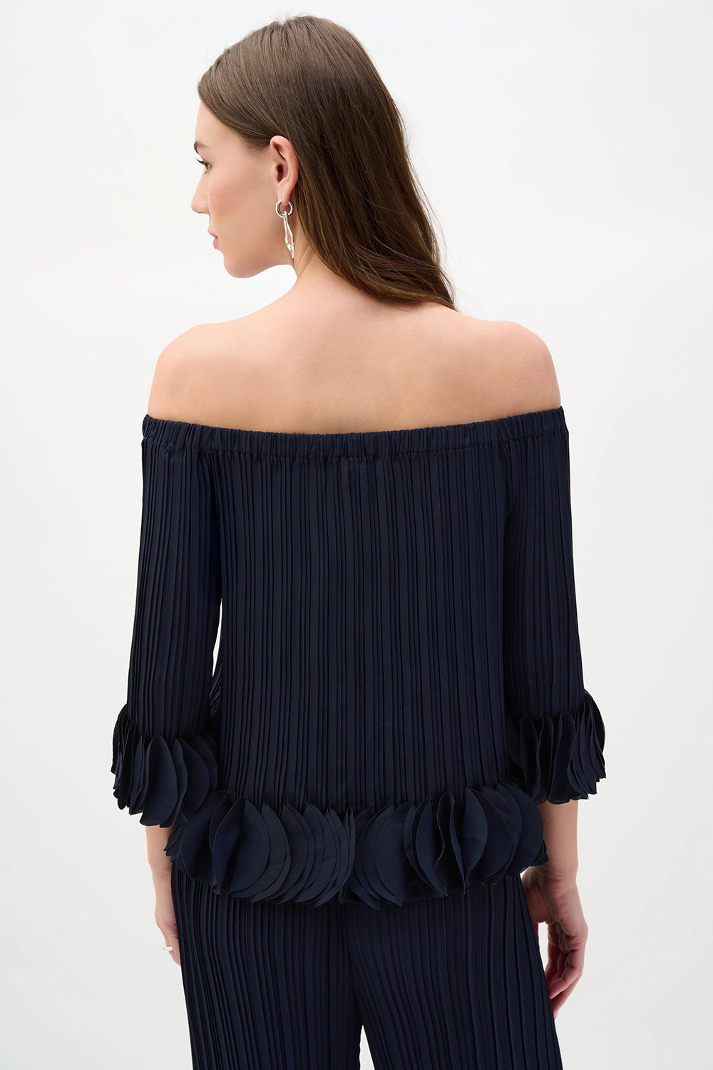 Joseph Ribkoff Georgette Off Shoulder Pleated Top Jr253939S26