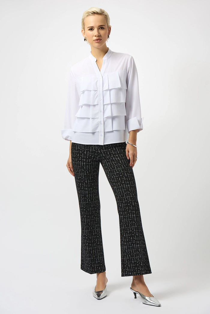 Joseph Ribkoff Stretch Poplin Ruffled Blouse Jr253944