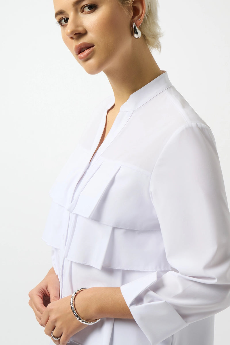Joseph Ribkoff Stretch Poplin Ruffled Blouse Jr253944
