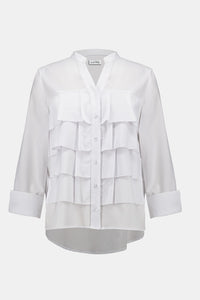 Joseph Ribkoff Stretch Poplin Ruffled Blouse Jr253944