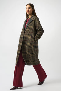 Joseph Ribkoff Wool Blend Plaid Double-Faced Coat Jr253946