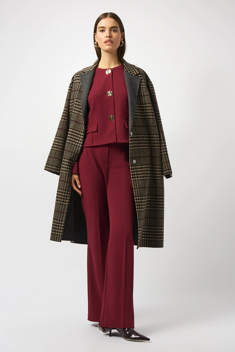 Joseph Ribkoff Wool Blend Plaid Double-Faced Coat Jr253946