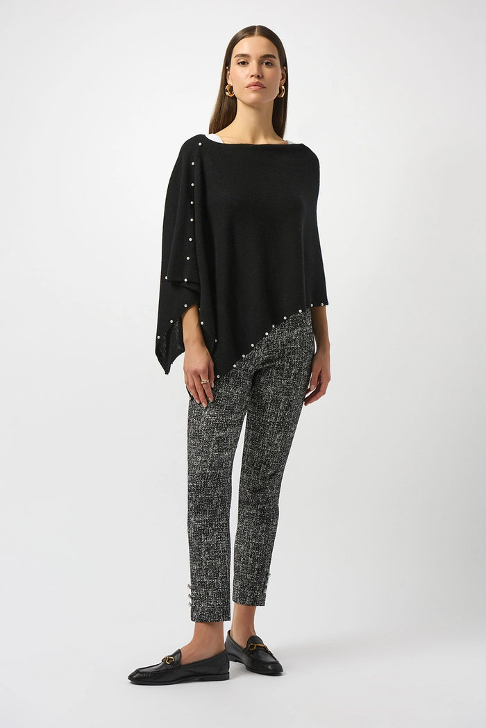 Joseph Ribkoff Cashmere Poncho with Pearl Detailing Jr253968