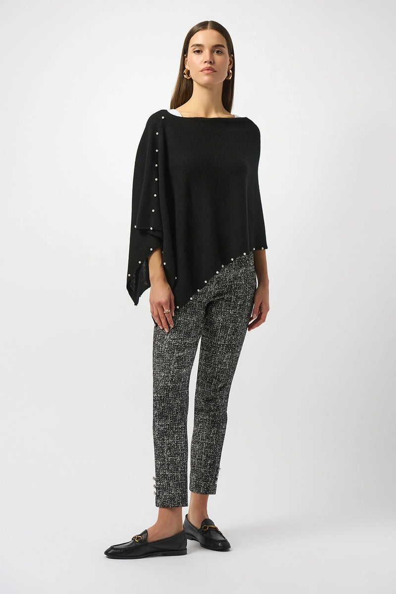 Joseph Ribkoff Cashmere Poncho with Pearl Detailing Jr253968