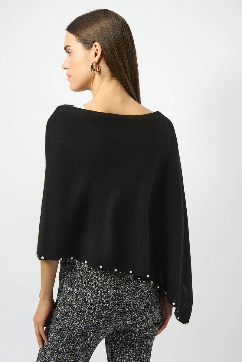 Joseph Ribkoff Cashmere Poncho with Pearl Detailing Jr253968