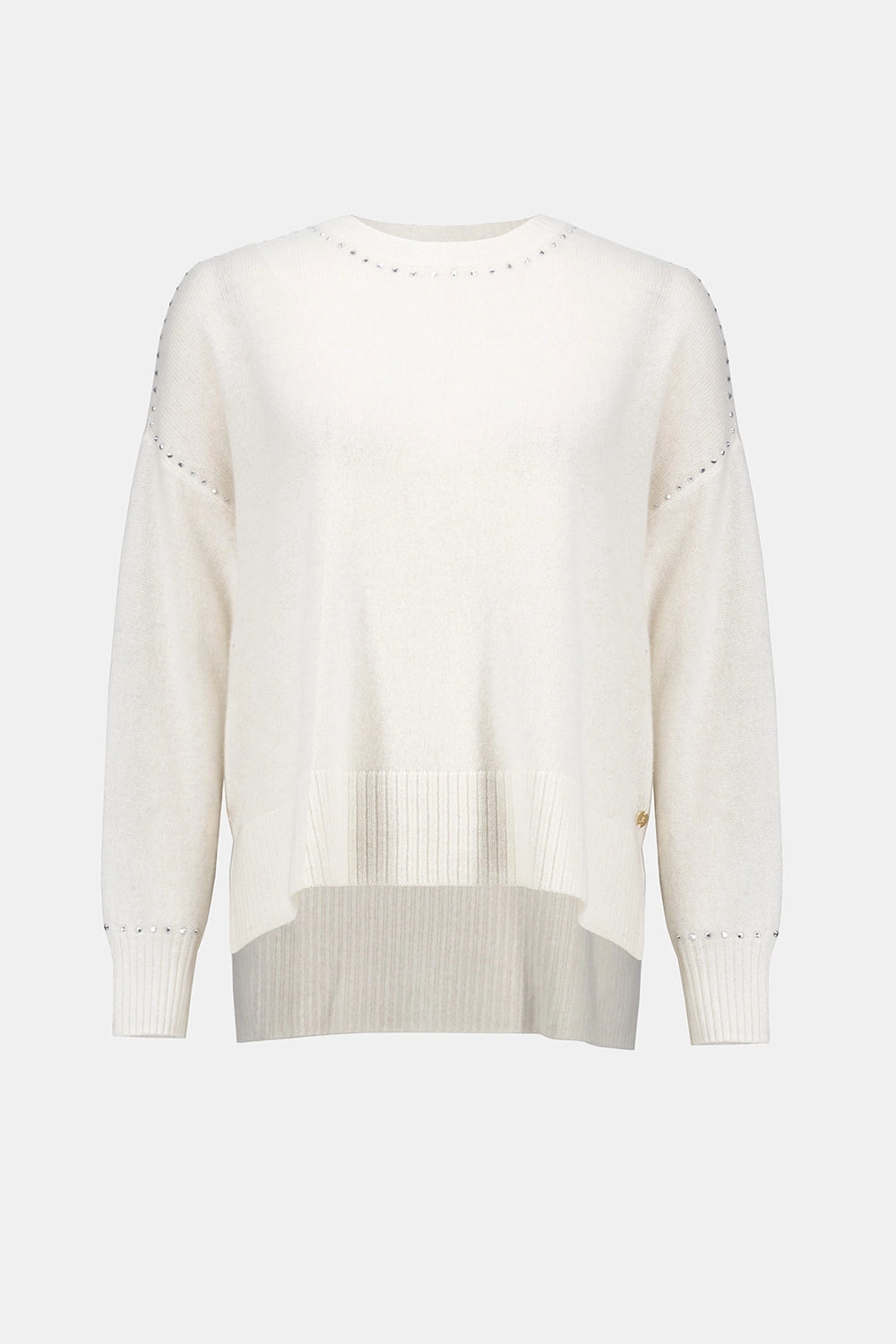 Joseph Ribkoff Cashmere Crew Neck Top with Stud Detailing Jr253980