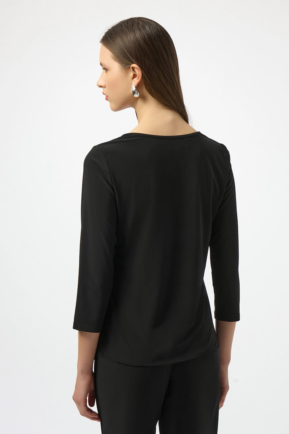 Joseph Ribkoff Silky Knit Straight Top With Sequins Detail Jr254025