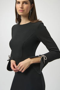 Joseph Ribkoff Scuba Crepe Shift Dress With Rhinestone Bows Jr254048
