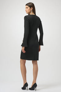 Joseph Ribkoff Scuba Crepe Shift Dress With Rhinestone Bows Jr254048