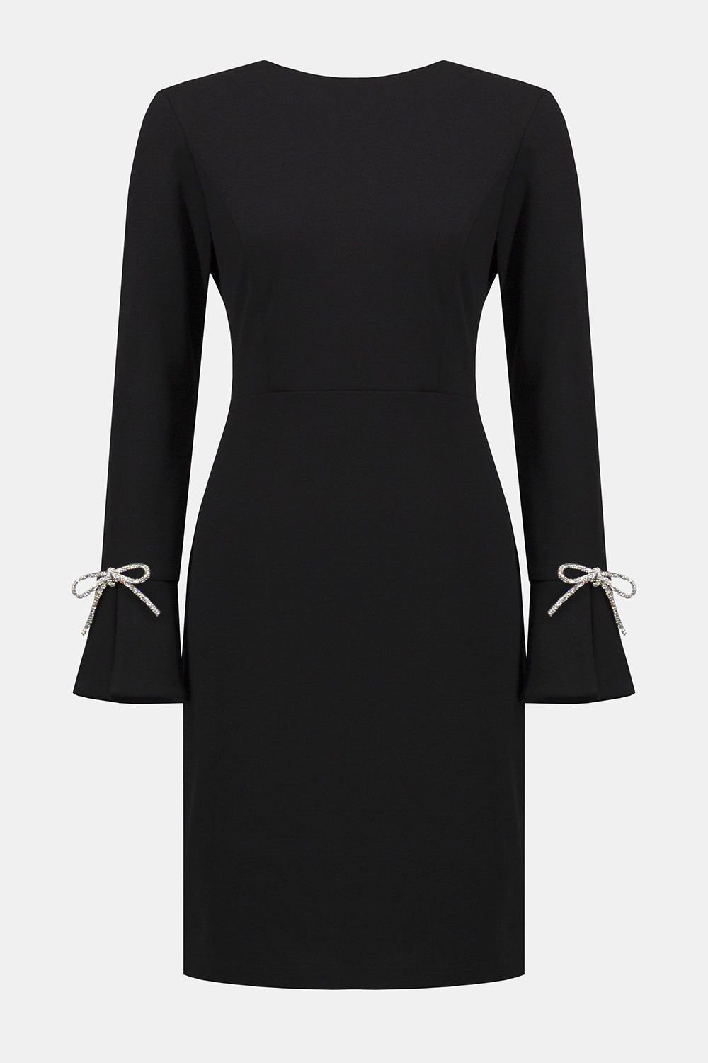 Joseph Ribkoff Scuba Crepe Shift Dress With Rhinestone Bows Jr254048