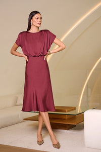 Joseph Ribkoff Recycled Satin Blouson A-Line Dress Jr254049