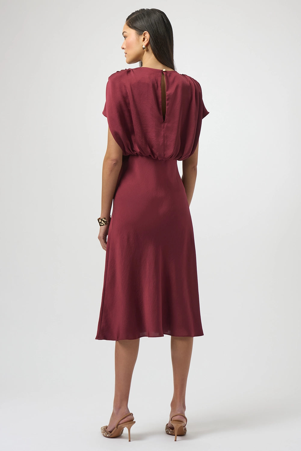 Joseph Ribkoff Recycled Satin Blouson A-Line Dress Jr254049