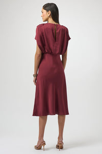 Joseph Ribkoff Recycled Satin Blouson A-Line Dress Jr254049