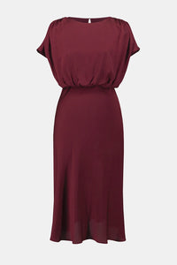 Joseph Ribkoff Recycled Satin Blouson A-Line Dress Jr254049
