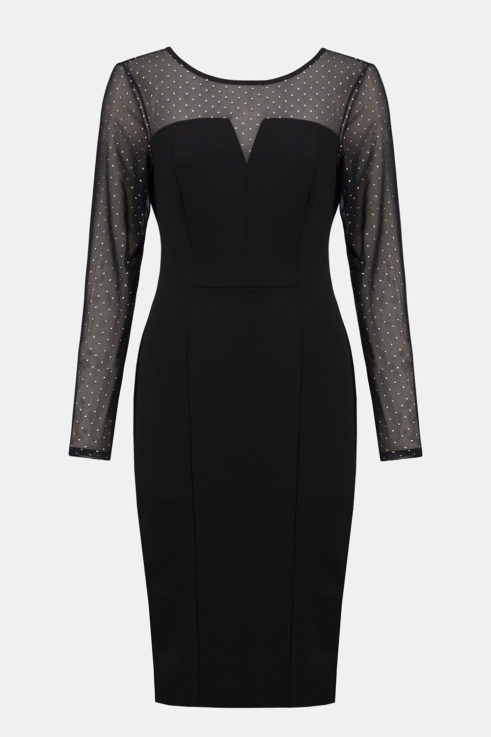 Joseph Ribkoff Scuba Crepe and Studded Mesh Sheath Dress Jr254085