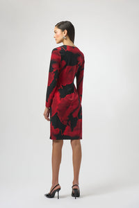 Joseph Ribkoff Silky Knit Abstract Print Wrap Dress Jr254088