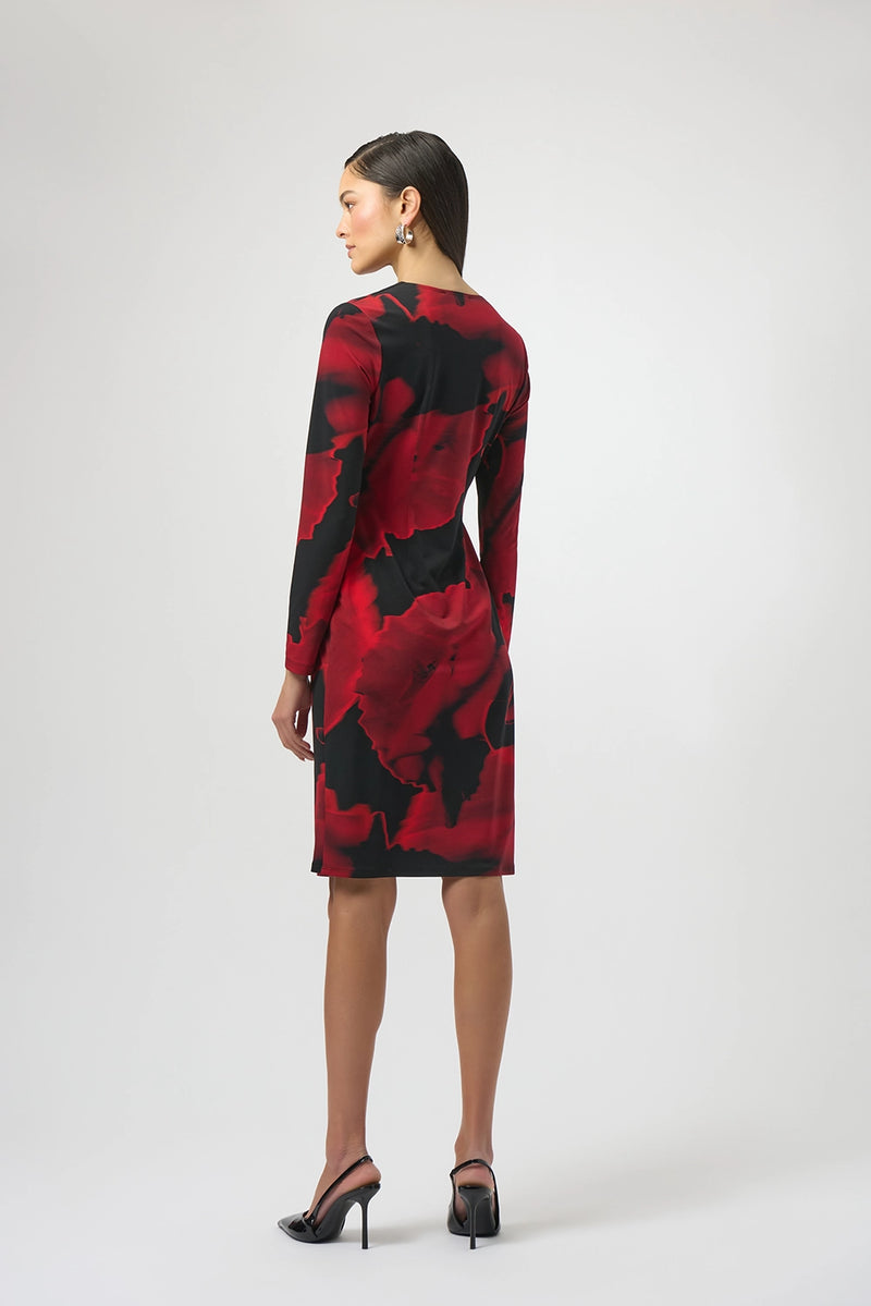Joseph Ribkoff Silky Knit Abstract Print Wrap Dress Jr254088