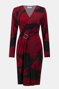 Joseph Ribkoff Silky Knit Abstract Print Wrap Dress Jr254088