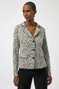 Joseph Ribkoff Abstract Jacquard Knit Fitted Blazer Jr254146