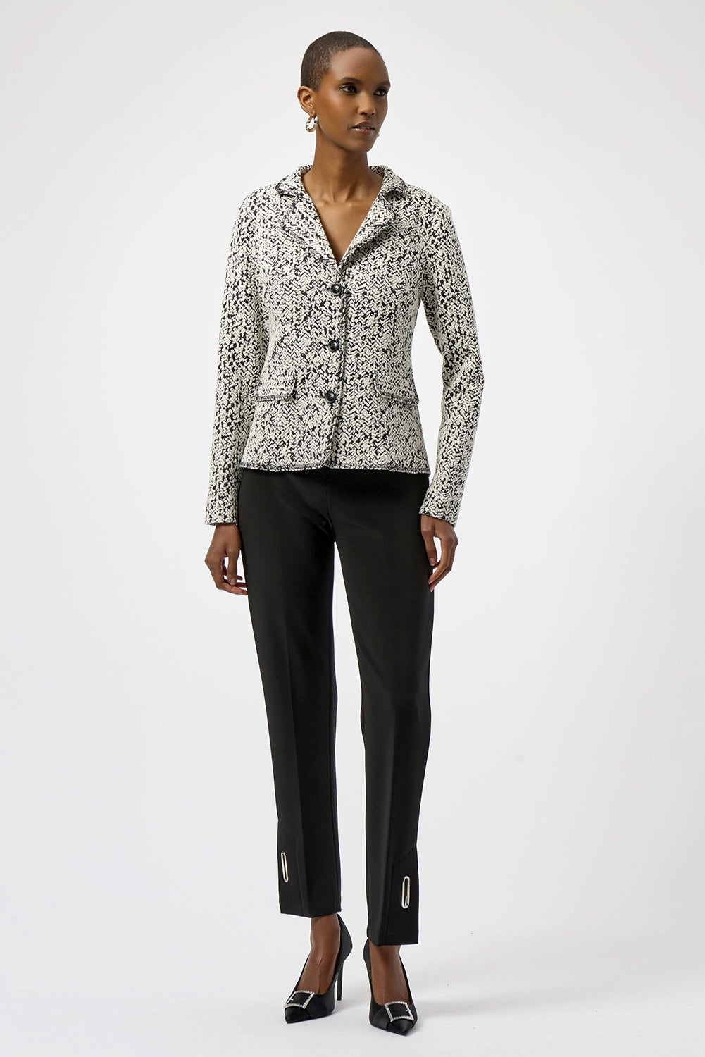 Joseph Ribkoff Abstract Jacquard Knit Fitted Blazer Jr254146