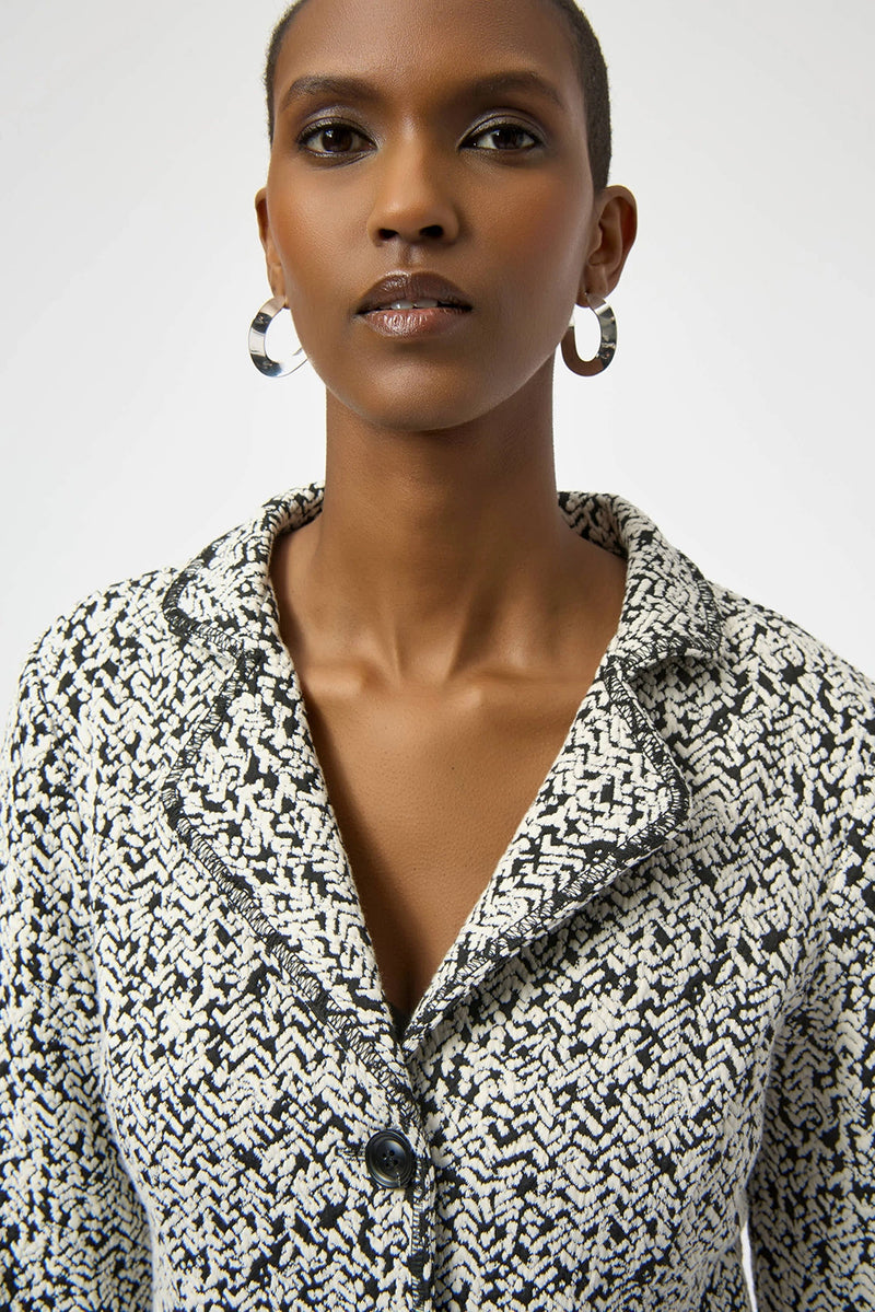 Joseph Ribkoff Abstract Jacquard Knit Fitted Blazer Jr254146