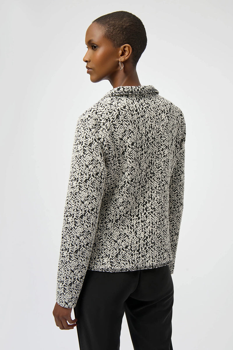 Joseph Ribkoff Abstract Jacquard Knit Fitted Blazer Jr254146