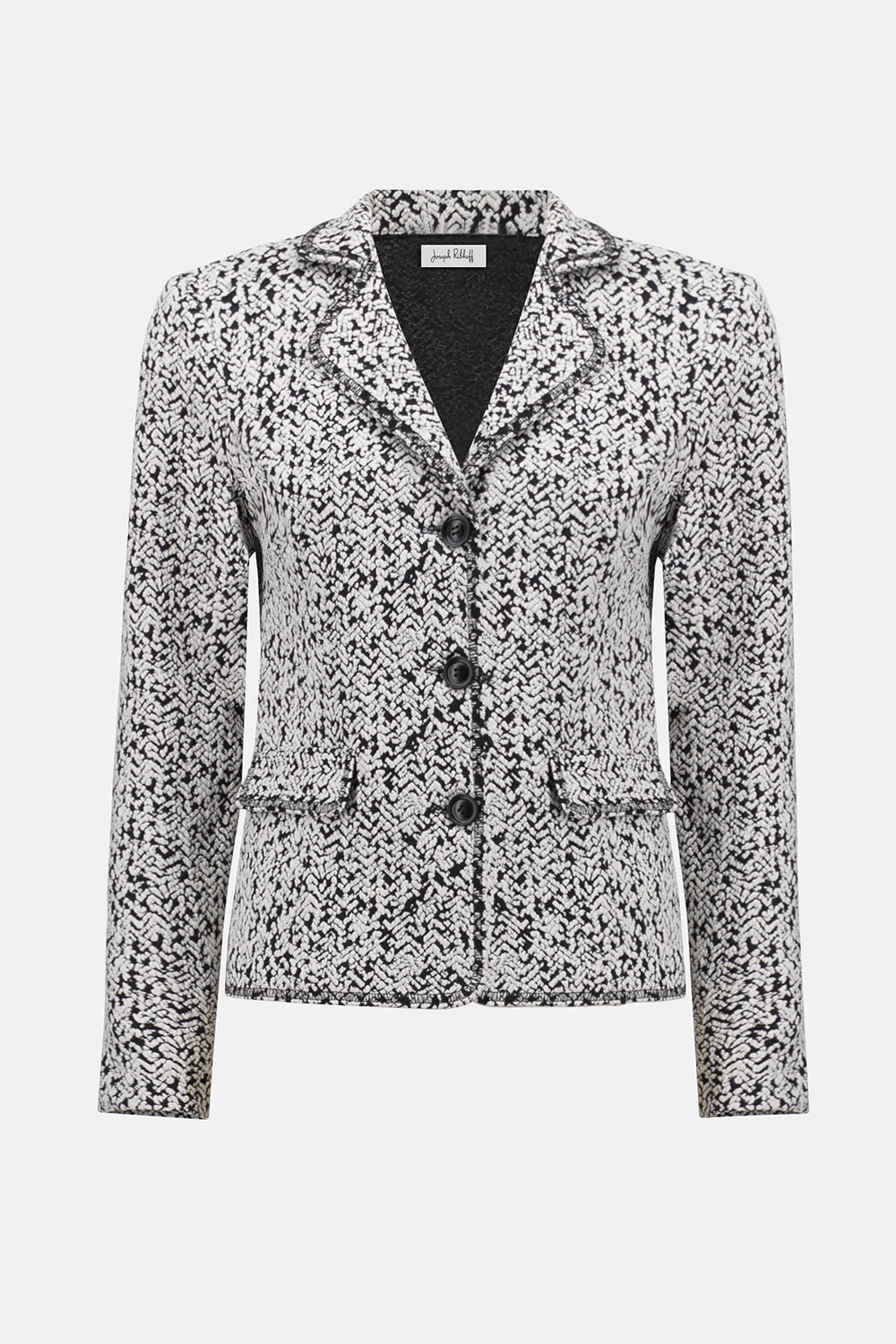 Joseph Ribkoff Abstract Jacquard Knit Fitted Blazer Jr254146