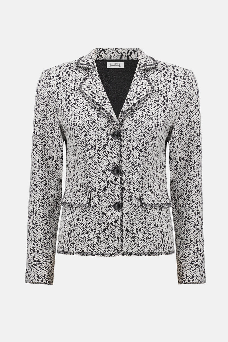 Joseph Ribkoff Abstract Jacquard Knit Fitted Blazer Jr254146