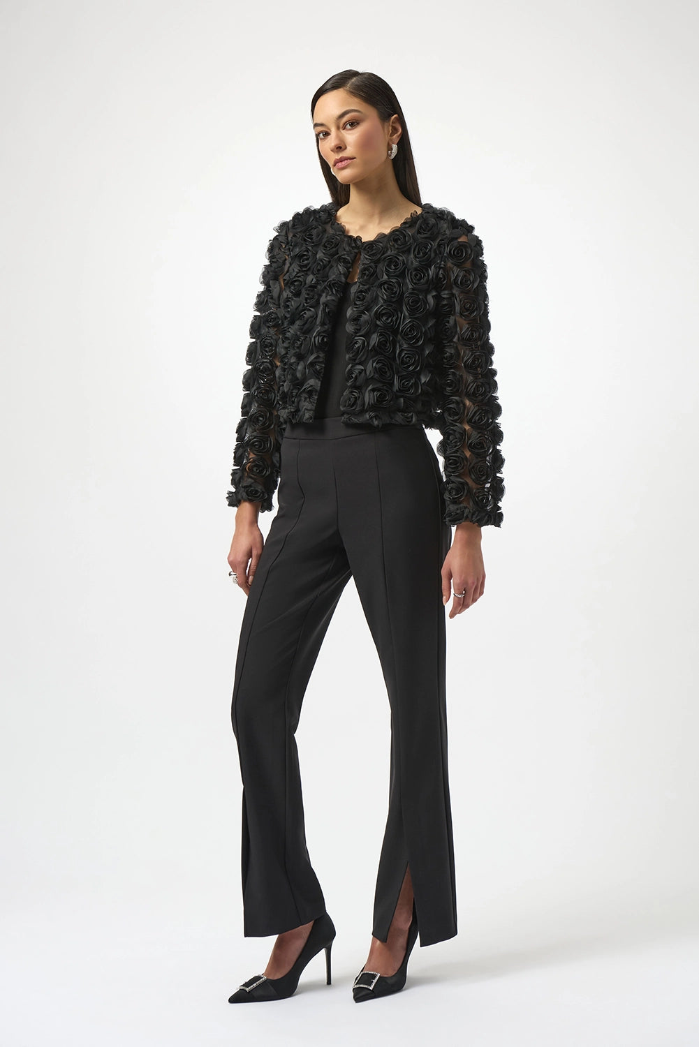 Joseph Ribkoff Rosette Embroidered Straight Cover Up Jr254180