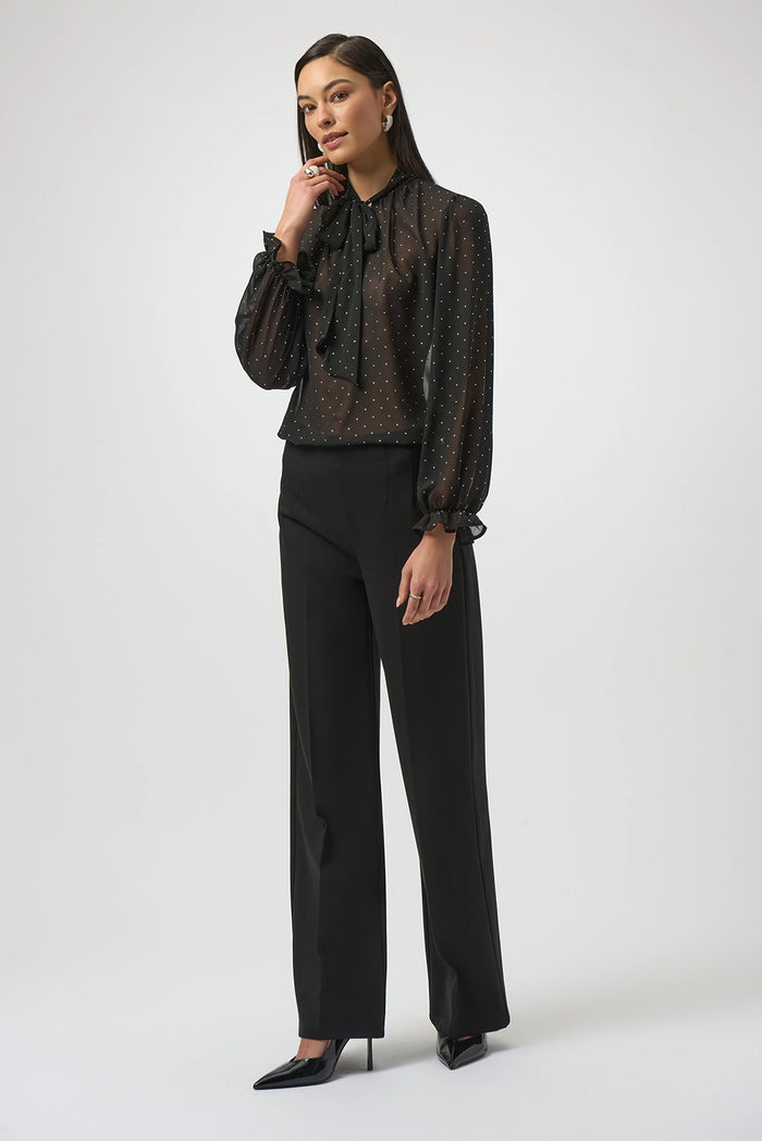 JosephRibkoff Dew Drop Chiffon Tie Neck Top Jr254200