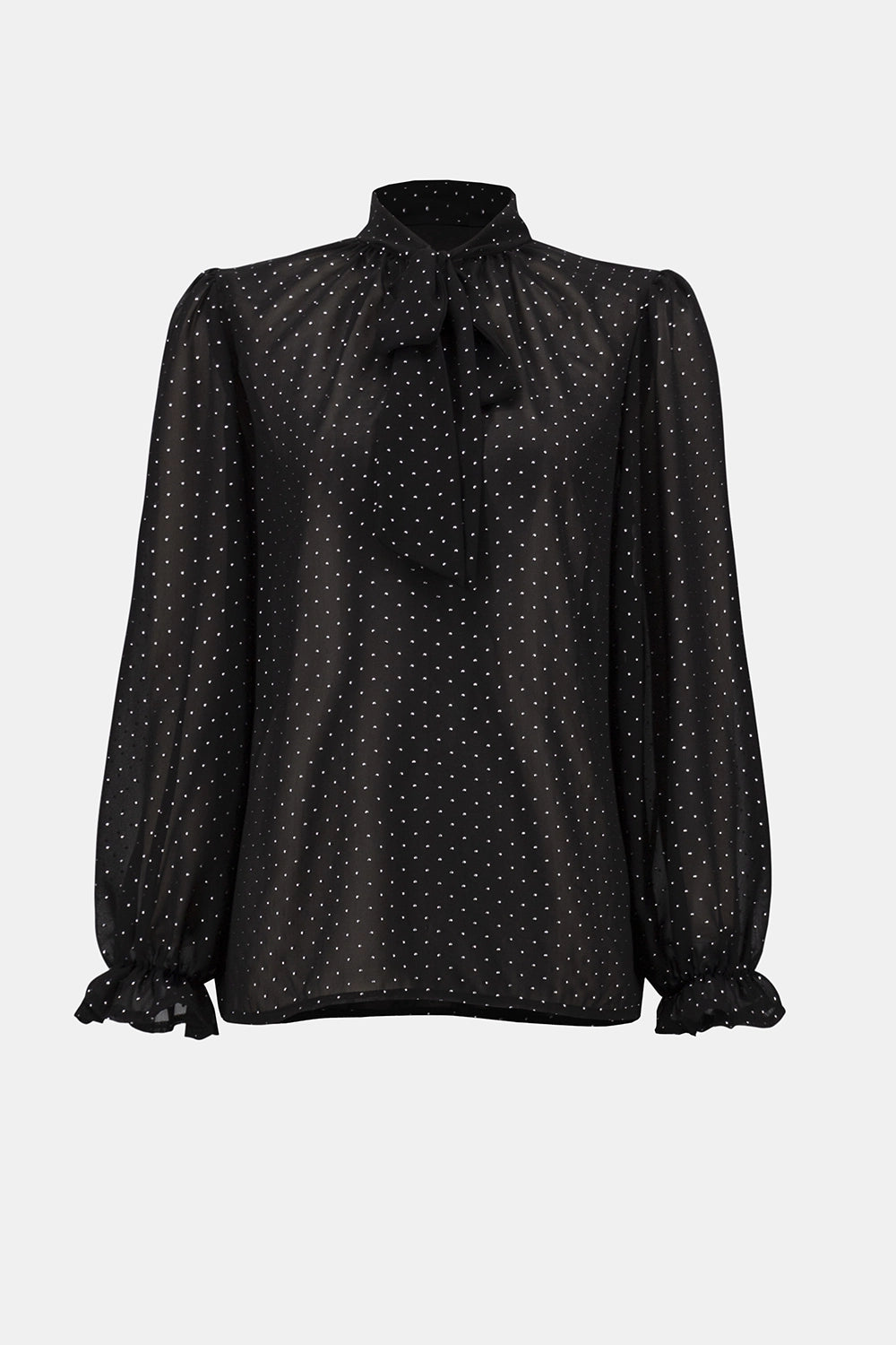 JosephRibkoff Dew Drop Chiffon Tie Neck Top Jr254200