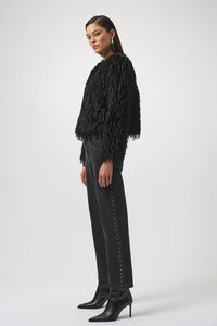 Joseph Ribkoff Faux Fur Collarless Boxy Jacket Jr254905