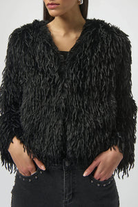 Joseph Ribkoff Faux Fur Collarless Boxy Jacket Jr254905