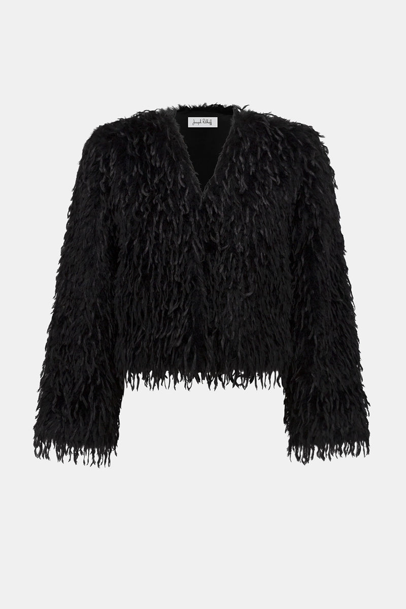 Joseph Ribkoff Faux Fur Collarless Boxy Jacket Jr254905
