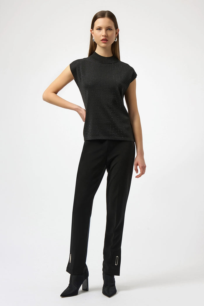 Joseph Ribkoff Sweater Knit Sleeveless Pullover with Iron-On Detail Jr254935